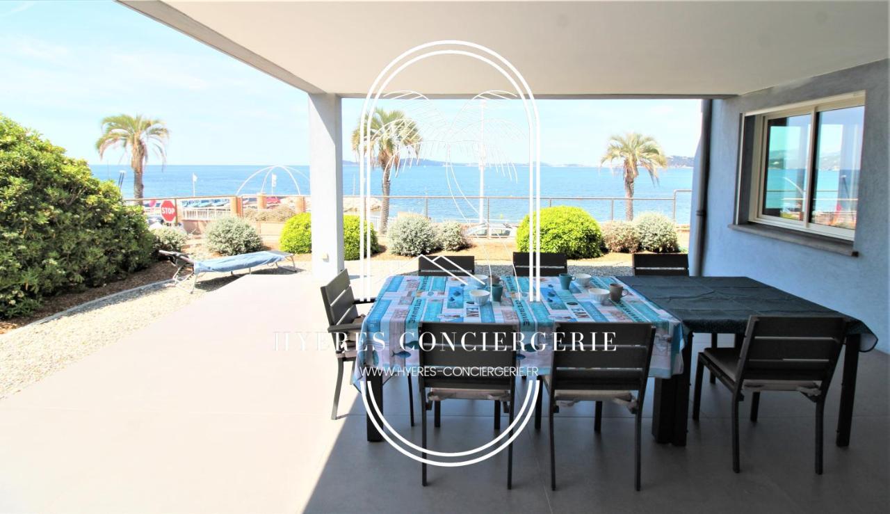 Villa Antoine Appartement Rdj Vue Mer Clim Wifi Parking Plage 50M La Garonne Le Pradet Esterno foto