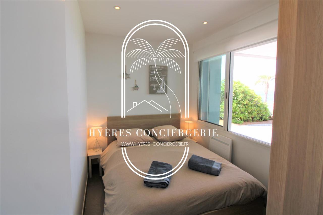 Villa Antoine Appartement Rdj Vue Mer Clim Wifi Parking Plage 50M La Garonne Le Pradet Esterno foto