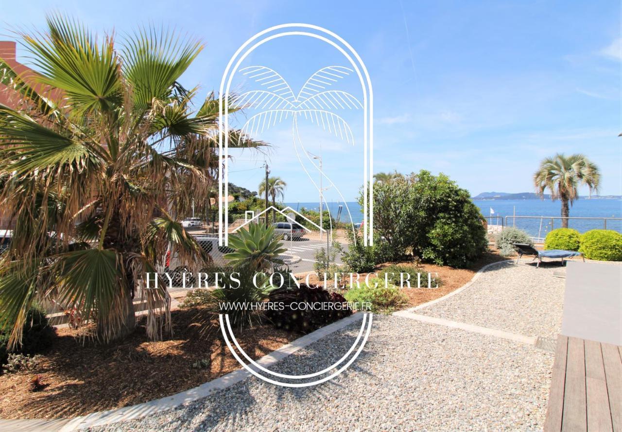 Villa Antoine Appartement Rdj Vue Mer Clim Wifi Parking Plage 50M La Garonne Le Pradet Esterno foto